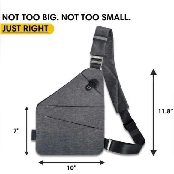 Wander Plus Anti-Theft Sling Bag gray NWT - Picture 1 of 12
